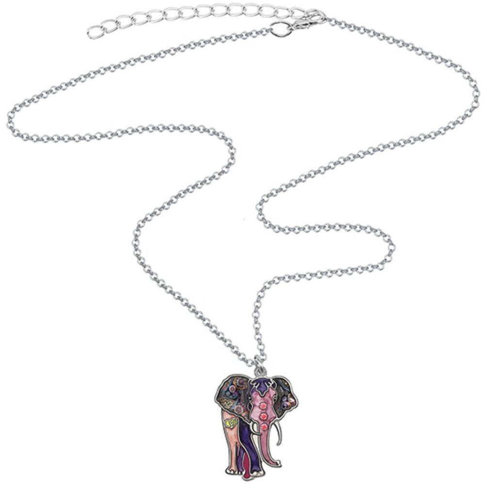 Jewelry Set: NEWEI Enamel Alloy Rhinestone Floral Africa with Chain - Picture 5 of 6